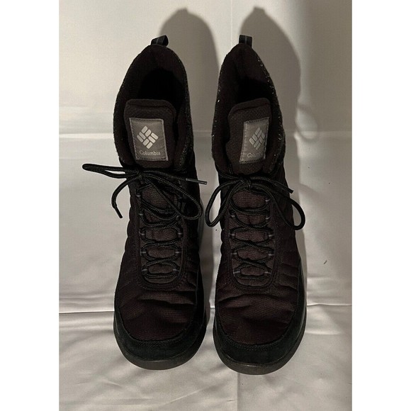 Columbia Boots Women Sz US 9 Nikiski Snow Black Leather BL0837 Round Toe Lace Up - Picture 5 of 11